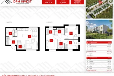 Rzut - Dom na sprzedaż 4 pokoje o powierzchni 78,73 m² - numer 15/2 w Osiedle Zakątek Nadrzeczna