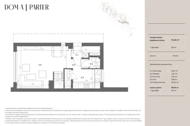 Rzut - Dom na sprzedaż 5 pokoi o powierzchni 114 m² - numer A w Trzy po Trzy