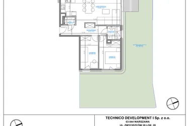 Rzut - Mieszkanie na sprzedaż 3 pokoje o powierzchni 59,93 m² - numer 00.1 w Luna House