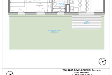 Rzut - Mieszkanie na sprzedaż 2 pokoje o powierzchni 48,02 m² - numer 00.2 w Luna House