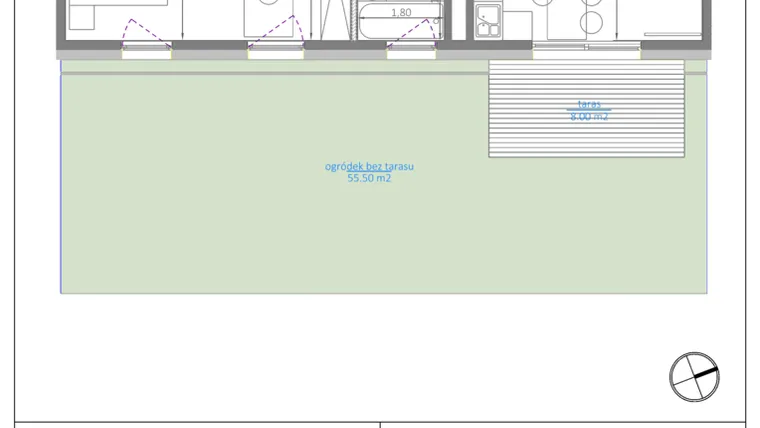 Rzut - Mieszkanie na sprzedaż 2 pokoje o powierzchni 48,02 m² - numer 00.2 w Luna House