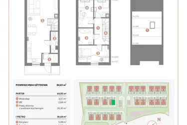 Rzut - Dom na sprzedaż 4 pokoje o powierzchni 84,63 m² - numer 6A w Bursztynova Polana