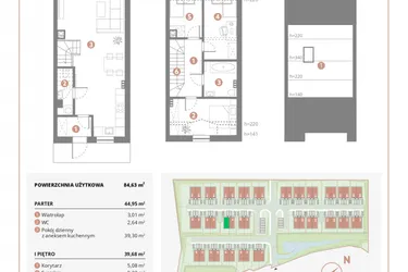 Rzut - Dom na sprzedaż 4 pokoje o powierzchni 84,63 m² - numer 7B w Bursztynova Polana