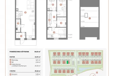 Rzut - Dom na sprzedaż 4 pokoje o powierzchni 84,63 m² - numer 6B w Bursztynova Polana