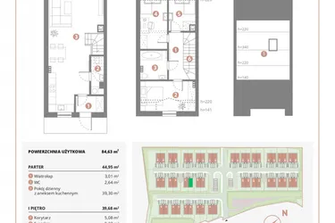 Rzut - Dom na sprzedaż 4 pokoje o powierzchni 84,63 m² - numer 7A w Bursztynova Polana