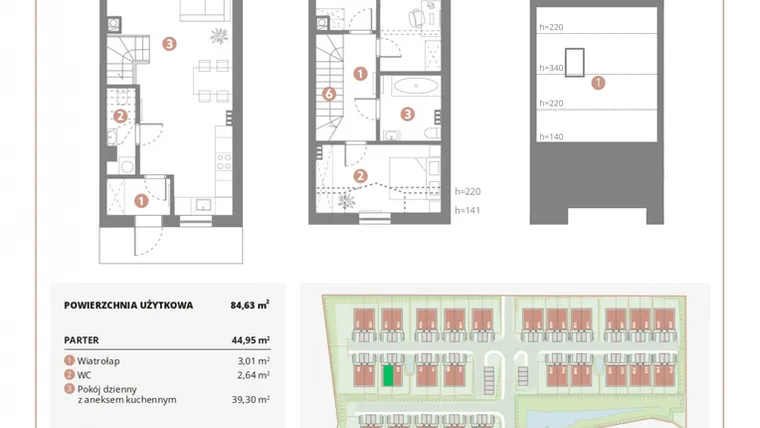 Rzut - Dom na sprzedaż 4 pokoje o powierzchni 84,63 m² - numer 8B w Bursztynova Polana