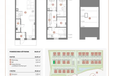 Rzut - Dom na sprzedaż 4 pokoje o powierzchni 84,63 m² - numer 9B w Bursztynova Polana