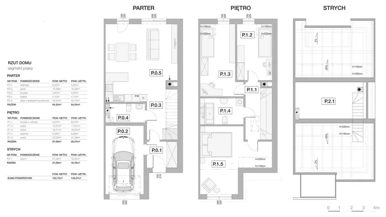 Rzut - Dom na sprzedaż 4 pokoje o powierzchni 129,62 m² - numer 9A w Słoneczne Juszkowo