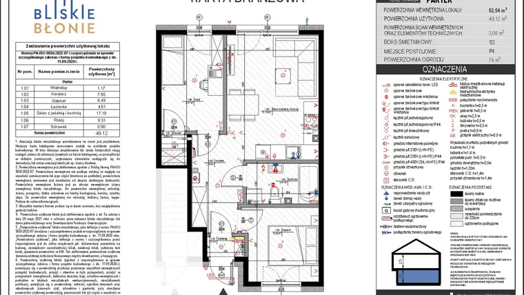 Rzut - Mieszkanie na sprzedaż 3 pokoje o powierzchni 49,12 m² - numer B2-1 w Bliskie Błonie - Bud. B