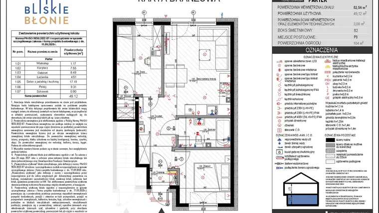 Rzut - Mieszkanie na sprzedaż 3 pokoje o powierzchni 49,12 m² - numer B4-1 w Bliskie Błonie - Bud. B