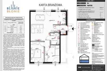 Rzut - Mieszkanie na sprzedaż 3 pokoje o powierzchni 57,52 m² - numer B8-1 w Bliskie Błonie - Bud. B