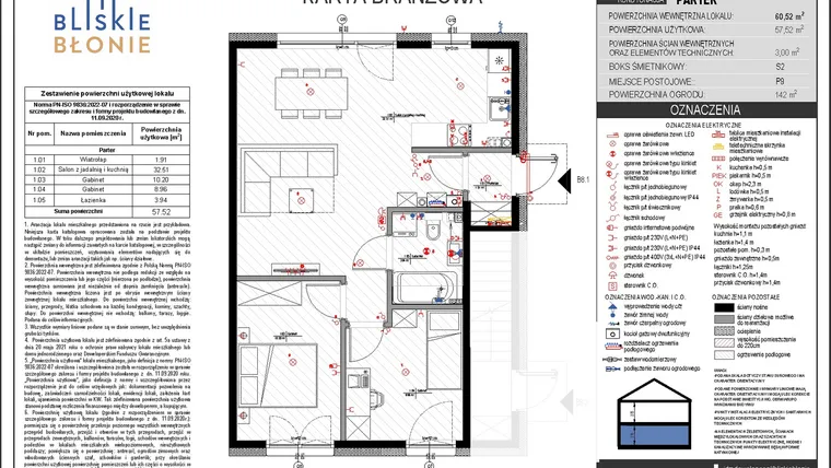 Rzut - Mieszkanie na sprzedaż 3 pokoje o powierzchni 57,52 m² - numer B8-1 w Bliskie Błonie - Bud. B