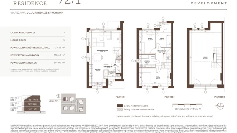 Rzut - Dom na sprzedaż 5 pokoi o powierzchni 123,23 m² - numer 72_1 w Juranda Residence