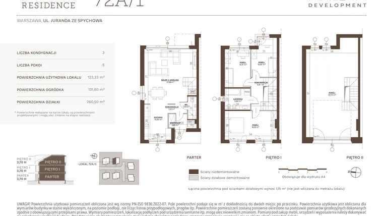 Rzut - Dom na sprzedaż 5 pokoi o powierzchni 123,23 m² - numer 72A_1 w Juranda Residence