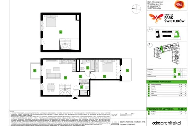 Rzut - Mieszkanie na sprzedaż 2 pokoje o powierzchni 85,22 m² - numer A13 w Osiedle Park Świetlików