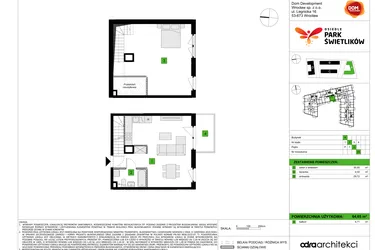 Rzut - Mieszkanie na sprzedaż 1 pokój o powierzchni 64,65 m² - numer A28 w Osiedle Park Świetlików