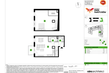 Rzut - Mieszkanie na sprzedaż 1 pokój o powierzchni 67,86 m² - numer A59 w Osiedle Park Świetlików