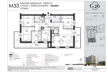 Rzut - Mieszkanie na sprzedaż 2 pokoje o powierzchni 104,55 m² - numer A2/33 w Gęsia 26 - Bud. A2