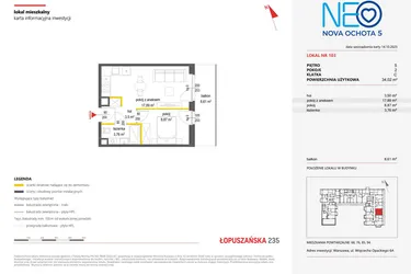 Rzut - Mieszkanie na sprzedaż 2 pokoje o powierzchni 34,02 m² - numer 103 w Neo Nova Ochota 5