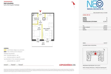 Rzut - Mieszkanie na sprzedaż 2 pokoje o powierzchni 37,28 m² - numer 54 w Neo Nova Ochota 5