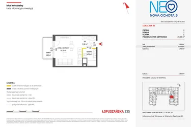 Rzut - Mieszkanie na sprzedaż 1 pokój o powierzchni 28,03 m² - numer 80 w Neo Nova Ochota 5