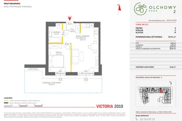 Rzut - Mieszkanie na sprzedaż 2 pokoje o powierzchni 39,8 m² - numer 119 w Olchowy Park II
