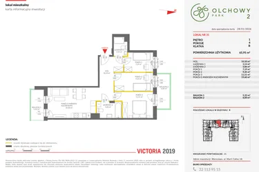Rzut - Mieszkanie na sprzedaż 4 pokoje o powierzchni 65,92 m² - numer 31 w Olchowy Park II