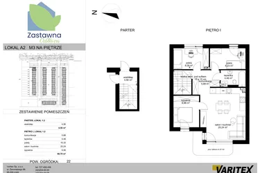 Rzut - Mieszkanie na sprzedaż 4 pokoje o powierzchni 60,7 m² - numer A.2 w Osiedle Zastawna OdNova