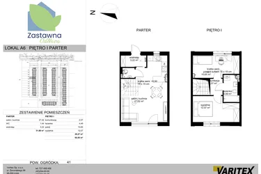 Rzut - Mieszkanie na sprzedaż 3 pokoje o powierzchni 60,95 m² - numer A.6 w Osiedle Zastawna OdNova
