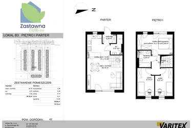 Rzut - Mieszkanie na sprzedaż 4 pokoje o powierzchni 75,75 m² - numer B.3 w Osiedle Zastawna OdNova
