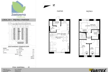 Rzut - Mieszkanie na sprzedaż 4 pokoje o powierzchni 75,75 m² - numer B.11 w Osiedle Zastawna OdNova