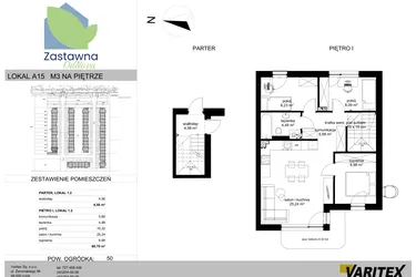 Rzut - Mieszkanie na sprzedaż 4 pokoje o powierzchni 60,7 m² - numer A.15 w Osiedle Zastawna OdNova