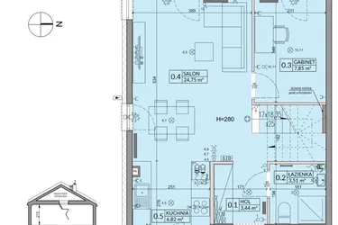 Rzut - Dom na sprzedaż 5 pokoi o powierzchni 94,5 m² - numer 165A w Arkady Walendów etap 6 i 7