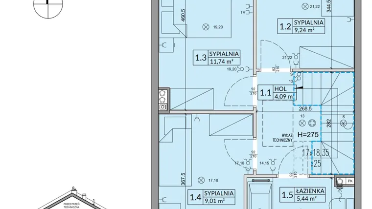 Rzut - Dom na sprzedaż 4 pokoje o powierzchni 85,17 m² - numer 181B w Arkady Walendów etap 6 i 7
