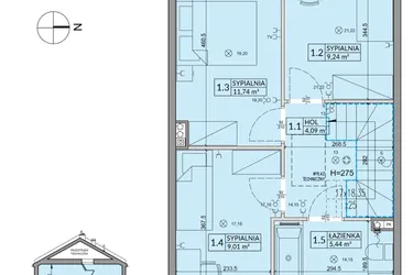 Rzut - Dom na sprzedaż 4 pokoje o powierzchni 85,17 m² - numer 166A w Arkady Walendów etap 6 i 7