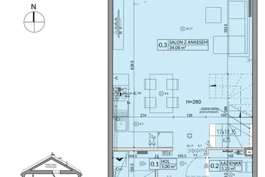 Rzut - Dom na sprzedaż 4 pokoje o powierzchni 85,17 m² - numer 182A w Arkady Walendów etap 6 i 7