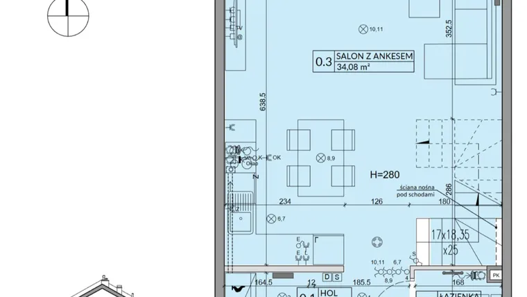 Rzut - Dom na sprzedaż 4 pokoje o powierzchni 85,17 m² - numer 182A w Arkady Walendów etap 6 i 7