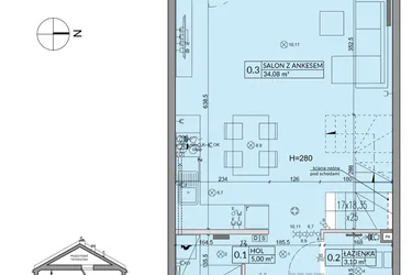 Rzut - Dom na sprzedaż 4 pokoje o powierzchni 85,17 m² - numer 164A w Arkady Walendów etap 6 i 7