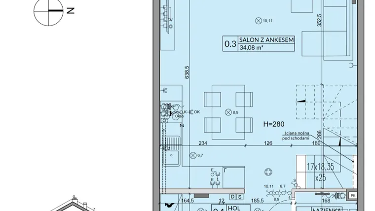 Rzut - Dom na sprzedaż 4 pokoje o powierzchni 85,17 m² - numer 164A w Arkady Walendów etap 6 i 7