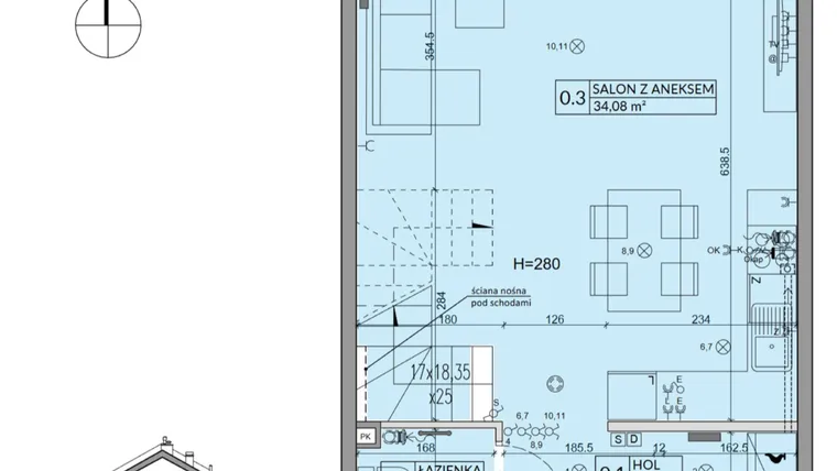 Rzut - Dom na sprzedaż 4 pokoje o powierzchni 85,17 m² - numer 184B w Arkady Walendów etap 6 i 7