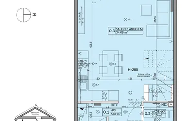Rzut - Dom na sprzedaż 4 pokoje o powierzchni 85,17 m² - numer 167A w Arkady Walendów etap 6 i 7