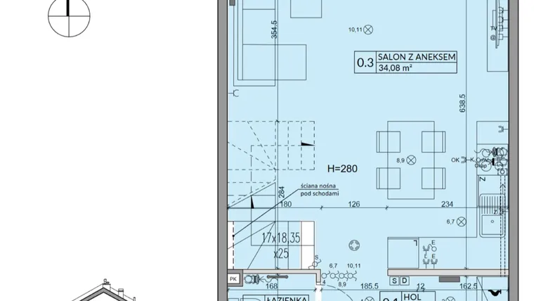 Rzut - Dom na sprzedaż 4 pokoje o powierzchni 85,17 m² - numer 185A w Arkady Walendów etap 6 i 7