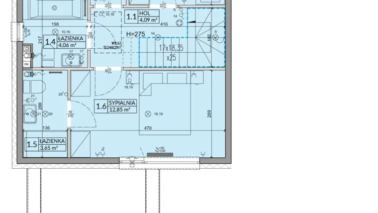 Rzut - Dom na sprzedaż 5 pokoi o powierzchni 114,25 m² - numer 181A w Arkady Walendów etap 6 i 7