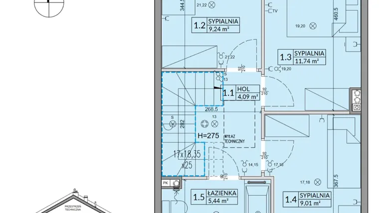 Rzut - Dom na sprzedaż 4 pokoje o powierzchni 85,17 m² - numer 184A w Arkady Walendów etap 6 i 7