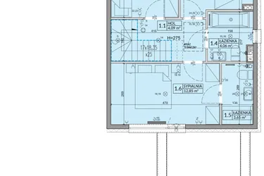 Rzut - Dom na sprzedaż 5 pokoi o powierzchni 114,25 m² - numer 186B w Arkady Walendów etap 6 i 7