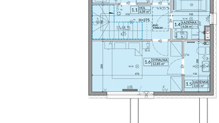 Rzut - Dom na sprzedaż 5 pokoi o powierzchni 114,25 m² - numer 186B w Arkady Walendów etap 6 i 7