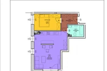 Rzut - Mieszkanie na sprzedaż 2 pokoje o powierzchni 47,25 m² - numer B02 w Osiedle Zuchów - Bud. B i C