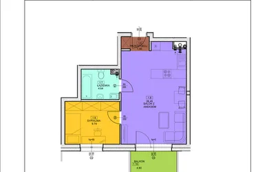 Rzut - Mieszkanie na sprzedaż 2 pokoje o powierzchni 42,39 m² - numer B10 w Osiedle Zuchów - Bud. B i C