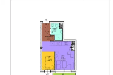 Rzut - Mieszkanie na sprzedaż 1 pokój o powierzchni 26,68 m² - numer B18 w Osiedle Zuchów - Bud. B i C
