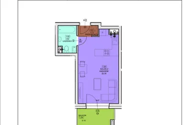 Rzut - Mieszkanie na sprzedaż 1 pokój o powierzchni 27,88 m² - numer B17 w Osiedle Zuchów - Bud. B i C